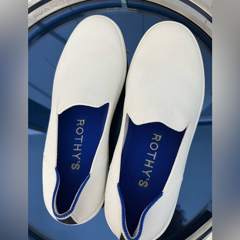 Rothy's The Original Slip-On Sneaker-Bright white-size 7-clean as a whistle!!